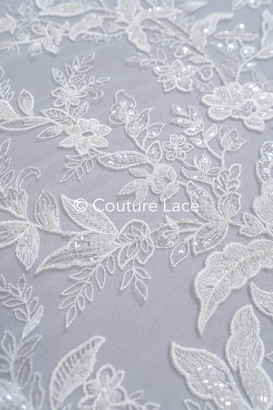 Perlen-Spitzenstoff/ Couture-Spitzenstoff/ Braut-Spitzenstoff/ Perlen-Spitzenstoff// L24-695