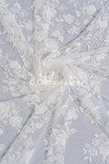 3D Blumen-Spitzenstoff/ Französischer Braut-Spitzenstoff/ Romantischer Blumen-Spitzenstoff mit 3D Blumen/ Hochzeitsspitzenstoff// L24-696