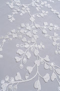Floral bridal lace/ bridal lace fabric/ off-white bridal lace/ embroidered wedding lace/ couture lace/ L24-697