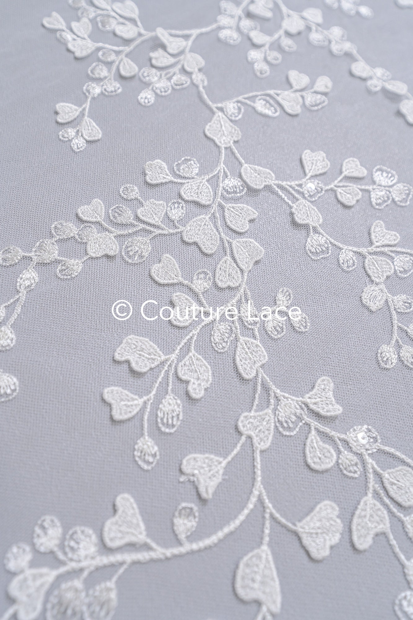 Floral bridal lace/ bridal lace fabric/ off-white bridal lace/ embroidered wedding lace/ couture lace/ L24-697