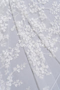 Floral bridal lace/ bridal lace fabric/ off-white bridal lace/ embroidered wedding lace/ couture lace/ L24-697