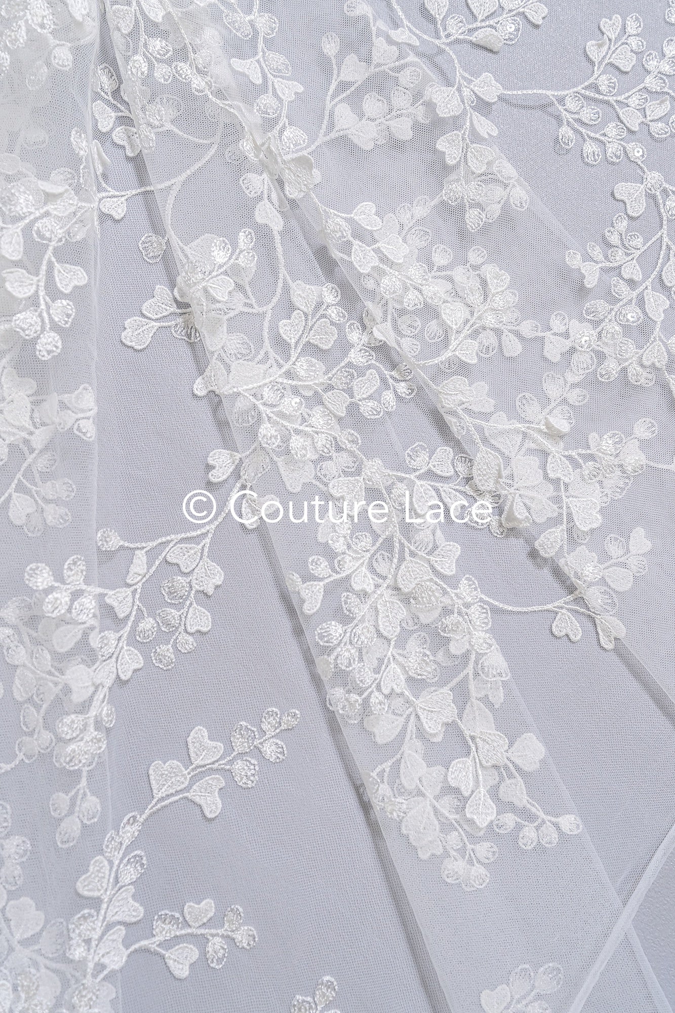 Floral bridal lace/ bridal lace fabric/ off-white bridal lace/ embroidered wedding lace/ couture lace/ L24-697