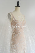 Floral bridal lace/ bridal lace fabric/ off-white bridal lace/ embroidered wedding lace/ couture lace/ L24-697