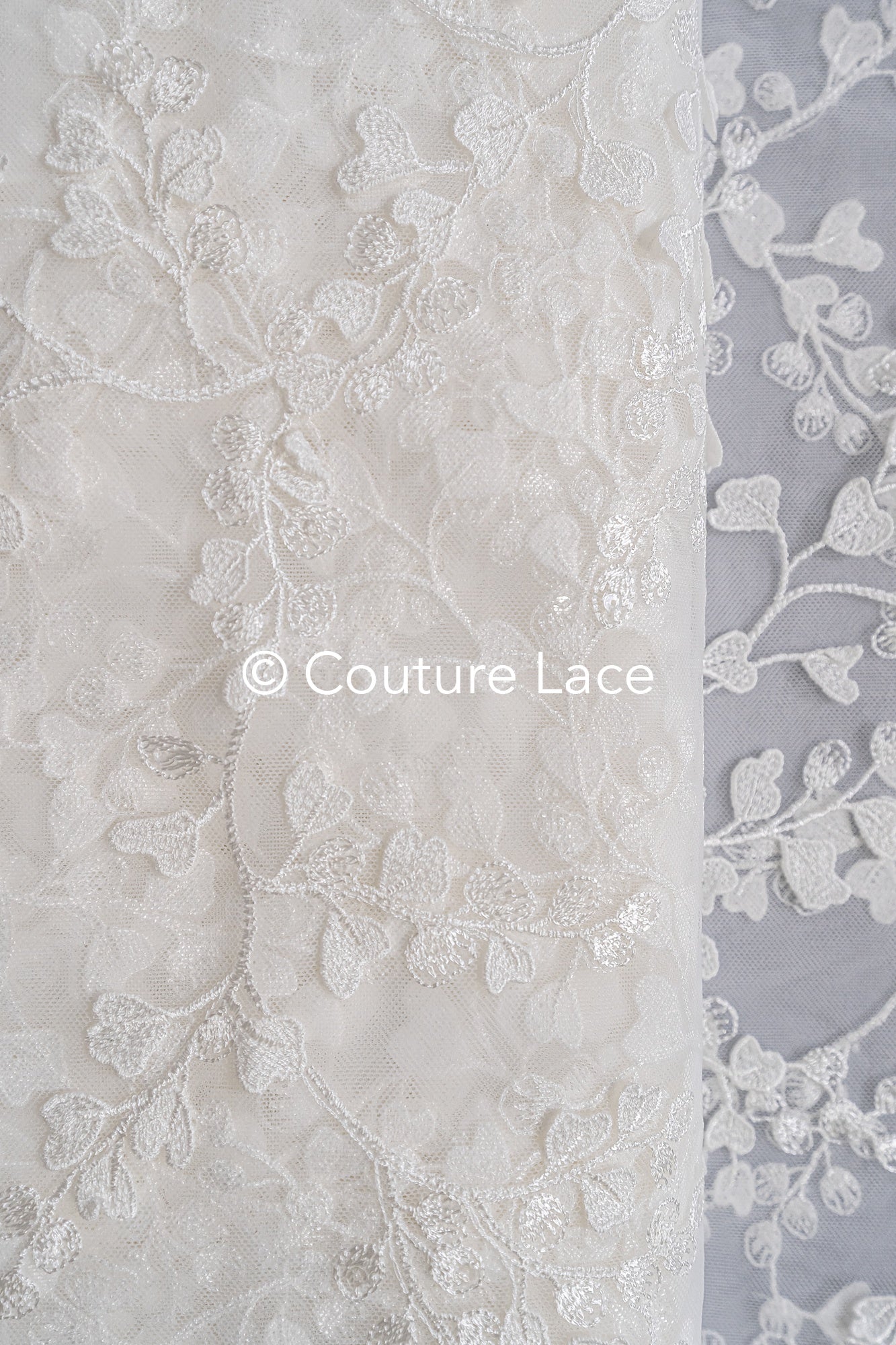 Floral bridal lace/ bridal lace fabric/ off-white bridal lace/ embroidered wedding lace/ couture lace/ L24-697