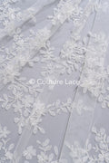 3D flower lace fabric/ French bridal lace fabric/ Romantic floral lace fabric with 3D flowers/ Wedding lace fabric// L24-699
