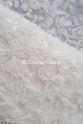 3D flower lace fabric/ French bridal lace fabric/ Romantic floral lace fabric with 3D flowers/ Wedding lace fabric// L24-699