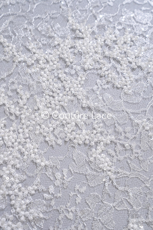 Perlen-Spitzenstoff/ französicher Couture-Spitzenstoff/ Braut-Spitzenstoff/ Perlen-Spitzenstoff// L24-700