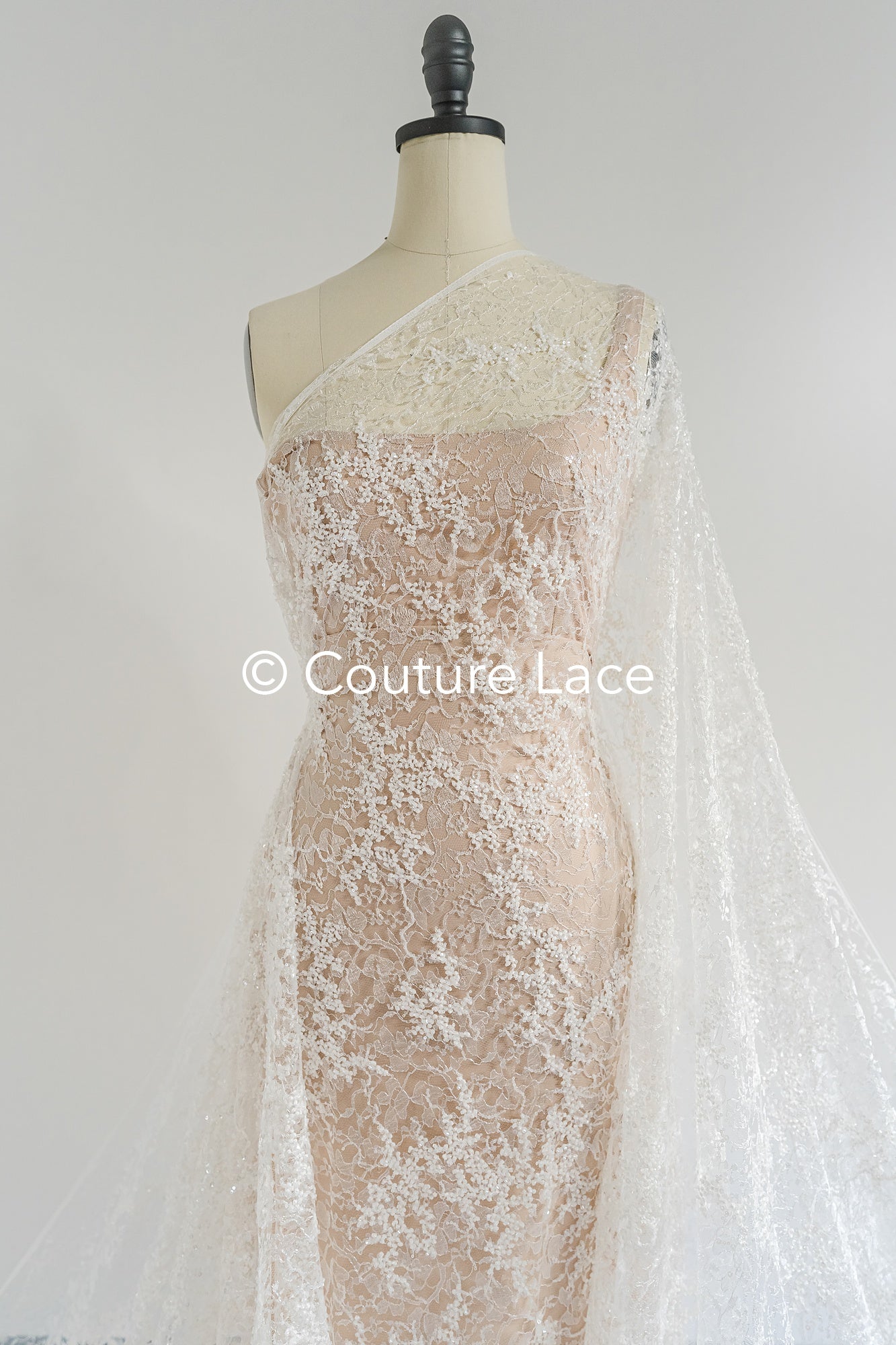 Perlen-Spitzenstoff/ französicher Couture-Spitzenstoff/ Braut-Spitzenstoff/ Perlen-Spitzenstoff// L24-700