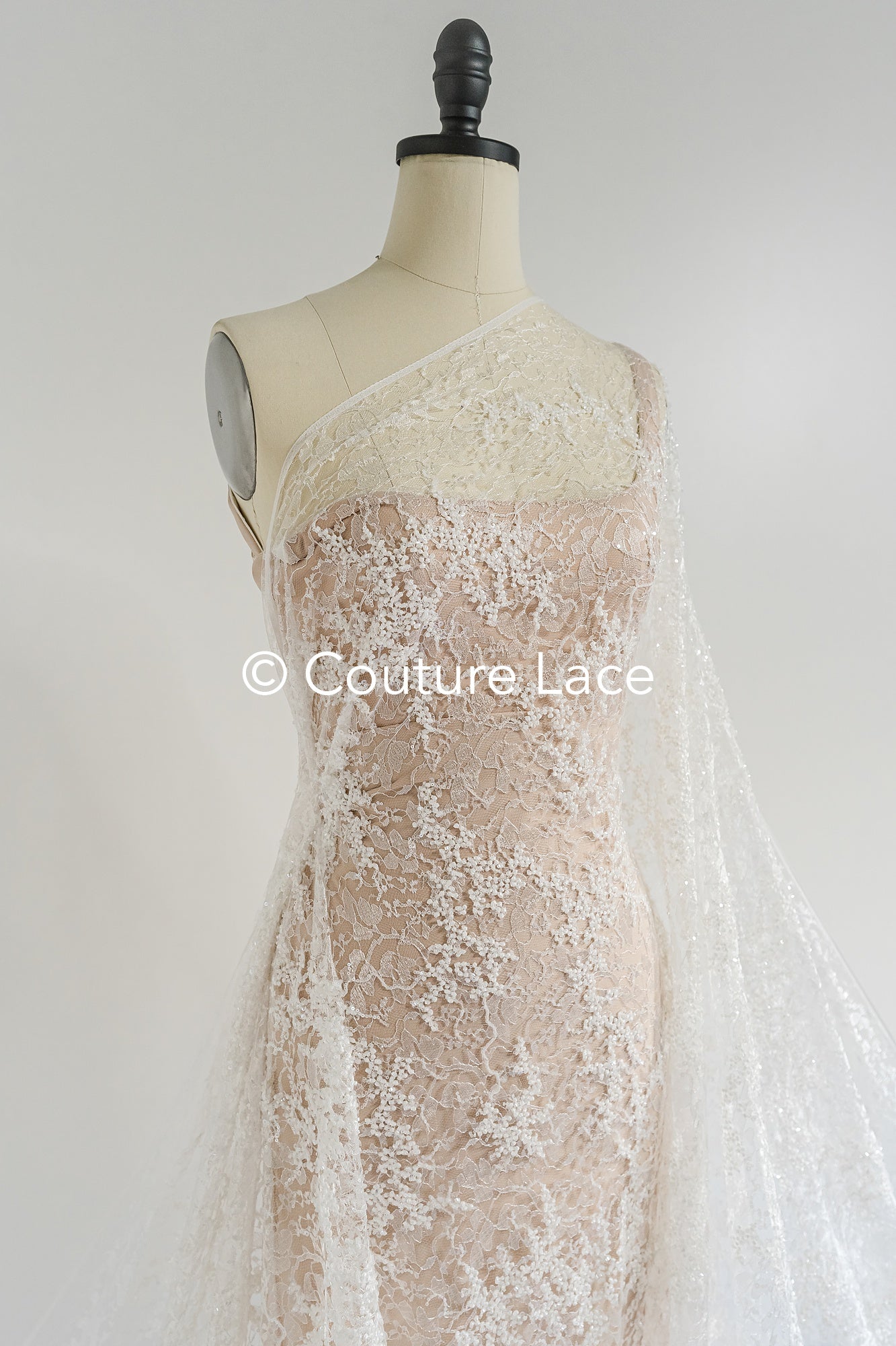 Perlen-Spitzenstoff/ französicher Couture-Spitzenstoff/ Braut-Spitzenstoff/ Perlen-Spitzenstoff// L24-700