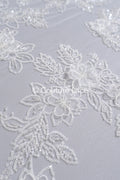 3D Blumen-Spitzenstoff/ Braut-Spitzenstoff/ Romantischer Blumen-Spitzenstoff mit 3D Blumen/ Hochzeitsspitzenstoff// L24-701