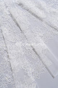 3D Blumen-Spitzenstoff/ Braut-Spitzenstoff/ Romantischer Blumen-Spitzenstoff mit 3D Blumen/ Hochzeitsspitzenstoff// L24-701