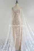 3D flower lace fabric/ bridal lace fabric/ romantic lace fabric with 3D flowers// L24-703