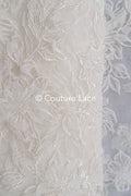 3D flower lace fabric/ bridal lace fabric/ romantic lace fabric with 3D flowers// L24-704