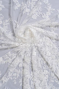 Perlen-Spitzenstoff/ Couture-Spitzenstoff/ Braut-Spitzenstoff Weiß Off-White/ Perlen-Spitzenstoff// L24-707