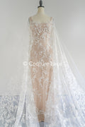 Perlen-Spitzenstoff/ Couture-Spitzenstoff/ Braut-Spitzenstoff Weiß Off-White/ Perlen-Spitzenstoff// L24-707