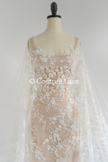 Perlen-Spitzenstoff/ Couture-Spitzenstoff/ Braut-Spitzenstoff Weiß Off-White/ Perlen-Spitzenstoff// L24-707