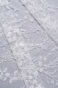 Perlen-Spitzenstoff/ Couture-Spitzenstoff/ Braut-Spitzenstoff Weiß Off-White/ Perlen-Spitzenstoff// L24-708