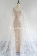 Perlen-Spitzenstoff/ Couture-Spitzenstoff/ Braut-Spitzenstoff Weiß Off-White/ Perlen-Spitzenstoff// L24-708