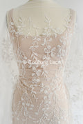 Perlen-Spitzenstoff/ Couture-Spitzenstoff/ Braut-Spitzenstoff Weiß Off-White/ Perlen-Spitzenstoff// L24-708