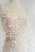 Perlen-Spitzenstoff/ Couture-Spitzenstoff/ Braut-Spitzenstoff Weiß Off-White/ Perlen-Spitzenstoff// L24-708