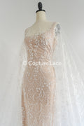 Perlen-Spitzenstoff/ Couture-Spitzenstoff/ Braut-Spitzenstoff Weiß Off-White/ Perlen-Spitzenstoff// L24-708