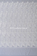 Floral Bridal Lace/ Bridal Lace Fabric/ Off-White Bridal Lace/ Embroidered Wedding Lace/ Couture Lace/ L24-709