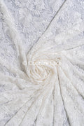 Floral Bridal Lace/ Bridal Lace Fabric/ Off-White Bridal Lace/ Embroidered Wedding Lace/ Couture Lace/ L24-709