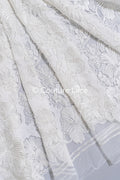 Floral Bridal Lace/ Bridal Lace Fabric/ Off-White Bridal Lace/ Embroidered Wedding Lace/ Couture Lace/ L24-709