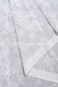 Chantilly-Spitzenstoff für Brautkleid/ Off-White Weiches französisches Hochzeits-Spitzenmaterial/ Braut-Spitzenstoff // L24-711