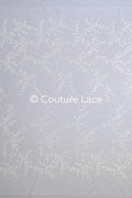 Floral bridal lace embroidered with pearls – floral bridal fabric embroidery for wedding dresses // L25-713