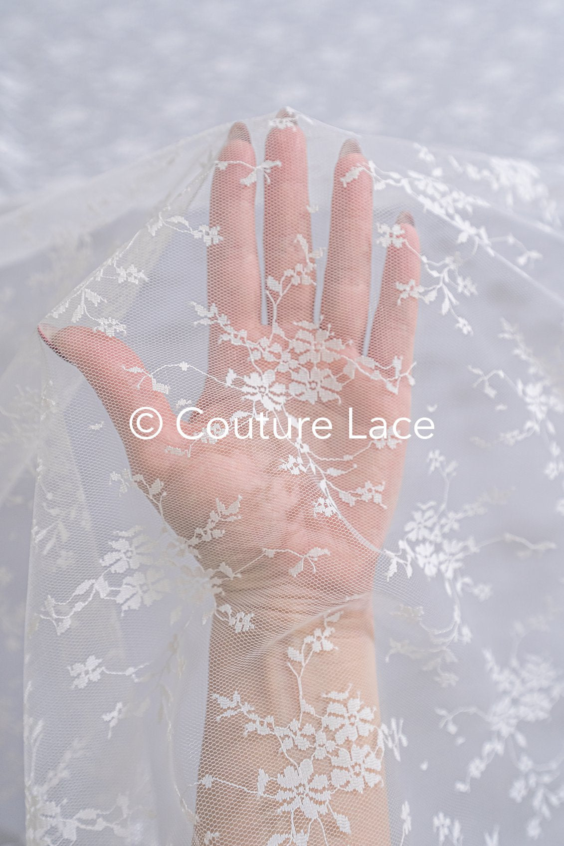 Dentelle française pour robes de mariée / Dentelle de Chantilly pour mariées // L25-714