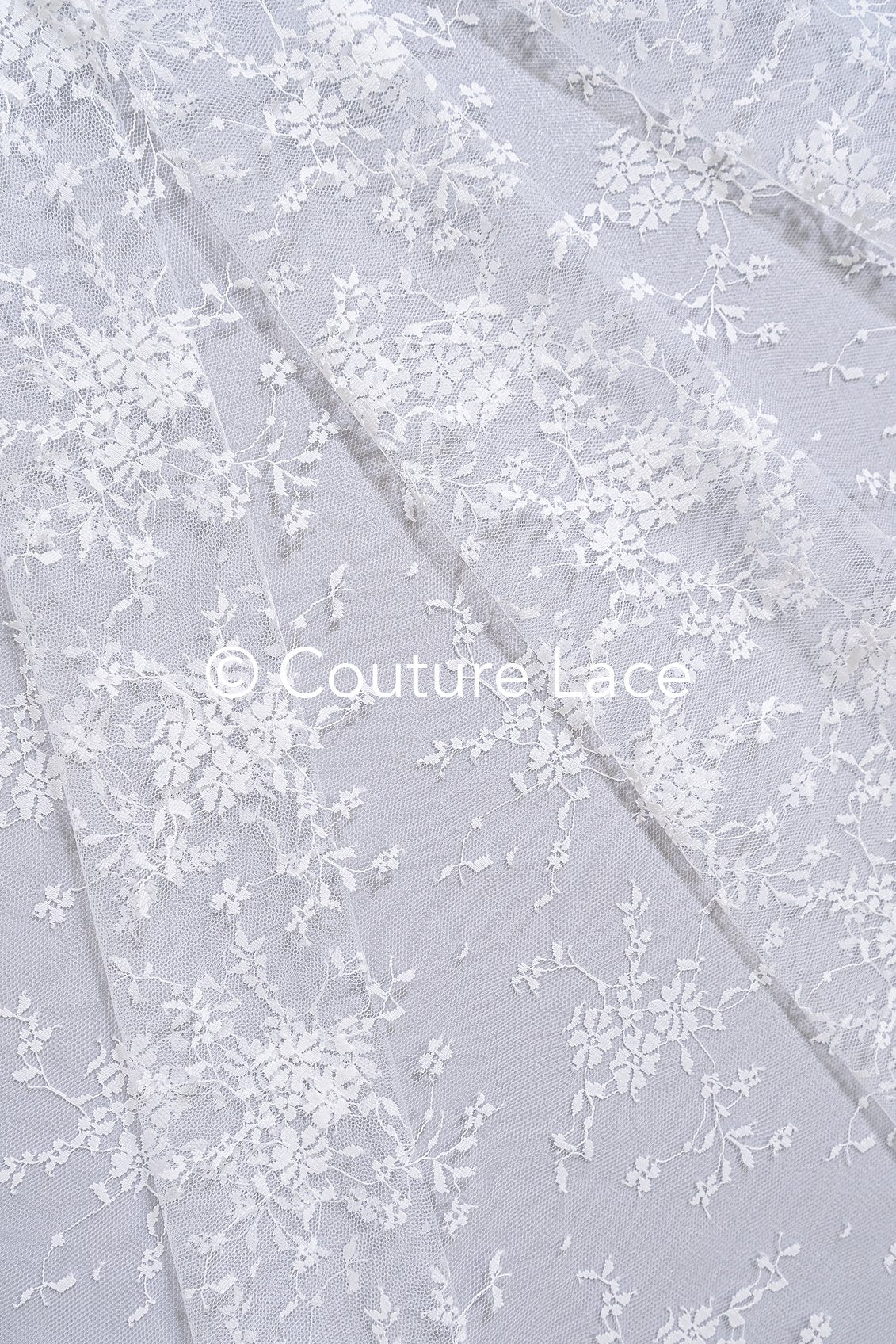 Dentelle française pour robes de mariée / Dentelle de Chantilly pour mariées // L25-714