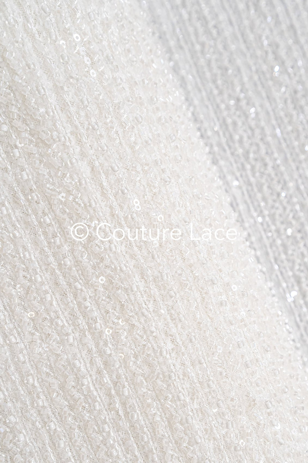 Glitzernde Pailletten Spitze mit Streife-Muster für Brautkleider & Hochzeitsmode // L25-716