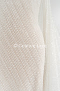 Glitzernde Pailletten Spitze mit Streife-Muster für Brautkleider & Hochzeitsmode // L25-716