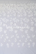 Luxuriöse Florale Spitze für Brautkleider mit handgemachten 3D Blumen // L25-718