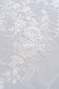 Feine florale Off-White Brautspitze/ weicher blumiger Spitzenstoff/ Brautspitze mit Blumenmuster - L25-720