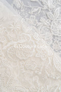 Feine florale Off-White Brautspitze/ weicher blumiger Spitzenstoff/ Brautspitze mit Blumenmuster - L25-720