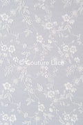 Floral embroidered bridal lace fabric, high-quality lace fabric for wedding dresses // L25-721