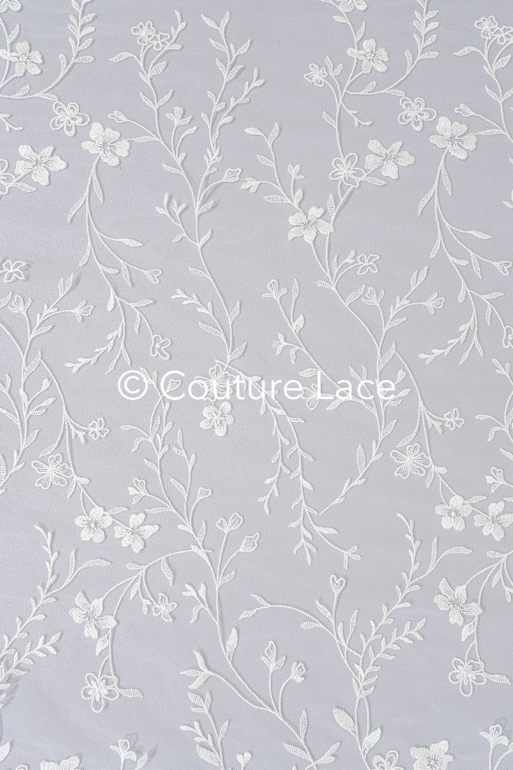 High-quality lace fabric for wedding dresses, floral embroidered bridal lace fabric // L25-723