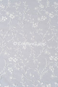 High-quality lace fabric for wedding dresses, floral embroidered bridal lace fabric // L25-723