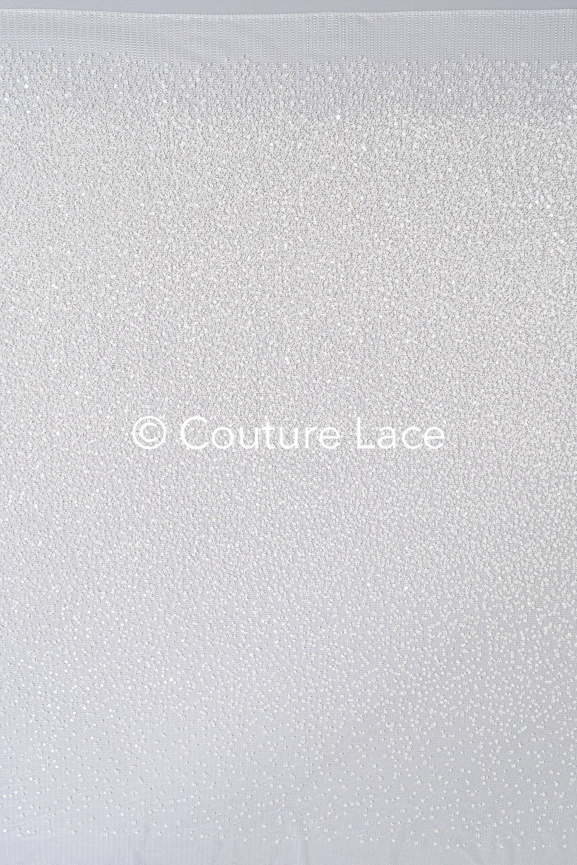 Perlenbestickte Brautspitze/ Perlenstickerei für Brautkleider/ Brautstoffe  // L25-729