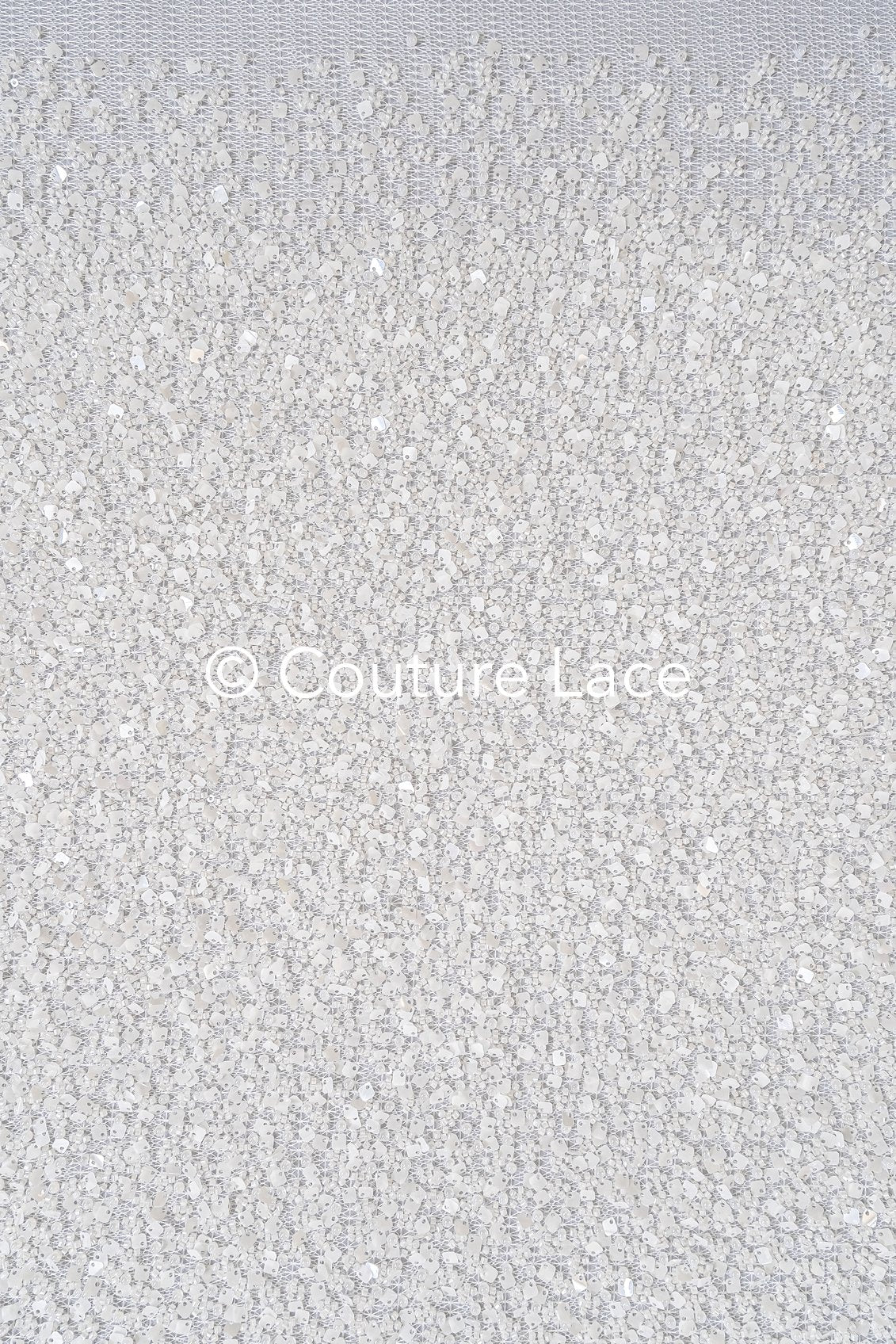 Perlenbestickte Brautspitze/ Perlenstickerei für Brautkleider/ Brautstoffe  // L25-729