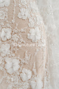 Exquisite Florale Spitze für Brautkleider, 3D Blumenspitze für Brautmode // L25-731