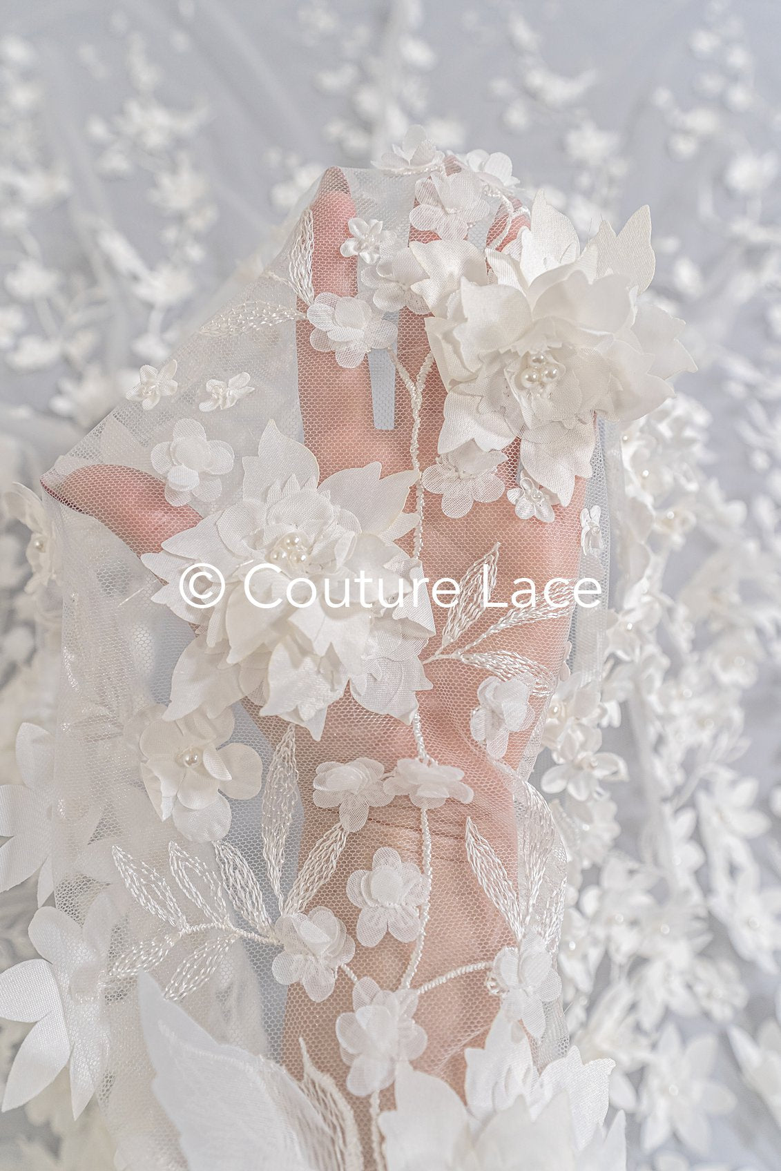 Luxury Floral Lace for Wedding Dresses, 3D Floral Lace for Bridal Wear // L25-732