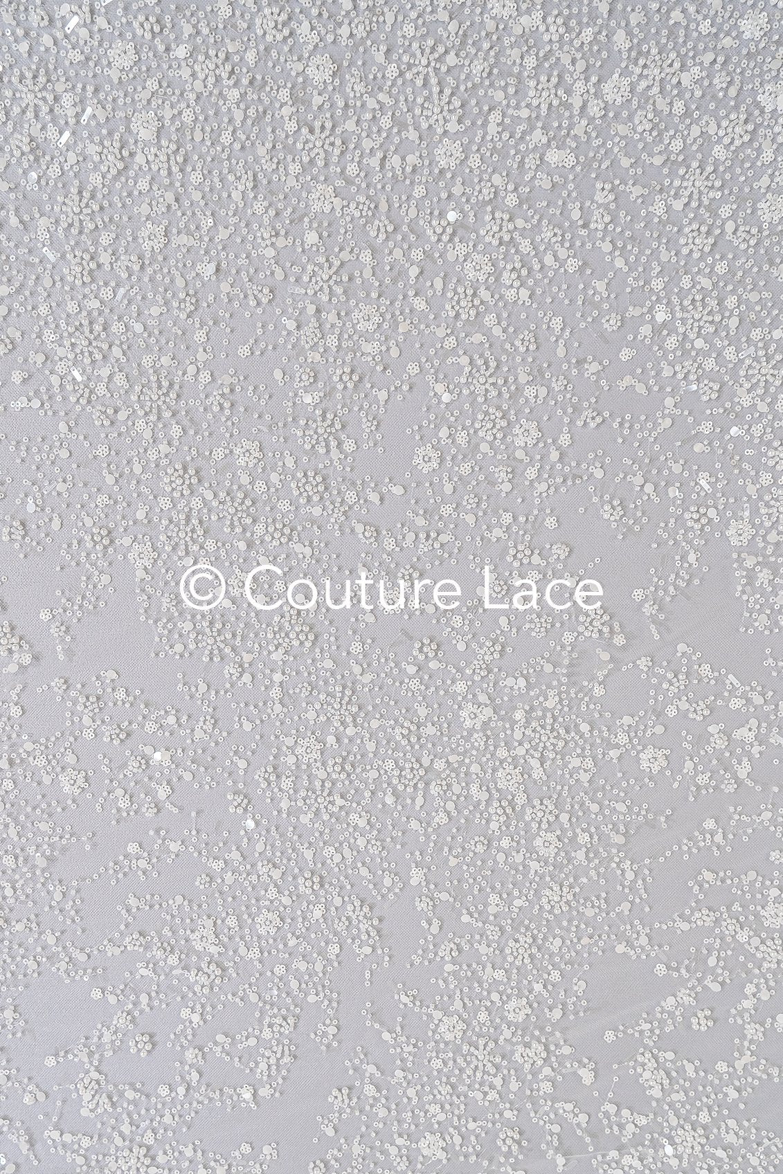 Perlenbestickte Brautspitze/ Perlenstickerei für Brautkleider/ Brautstoffe  // L25-733