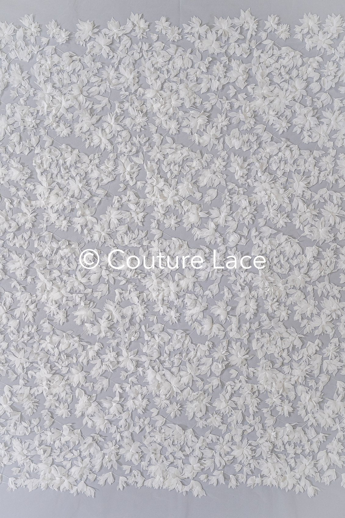 Luxuriöse 3D Blumen Handbestickte Brautspitze – Perfekt für Hochzeitsmode und Couture // L25-735