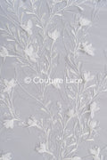 Romantische 3D Blumen Handbestickte Brautspitze – Perfekt für Brautkleider und Braut-Couture // L25-736
