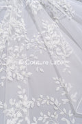 Fine floral 3D blossom bridal lace, bridal fabric with embroidery for wedding dresses with small flowers // L25-742