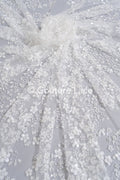 Beaded bridal lace/ Beaded embroidery for wedding dresses/ Bridal fabrics // L25-749