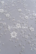 Beaded bridal lace/ Beaded embroidery for wedding dresses/ Bridal fabrics // L25-750